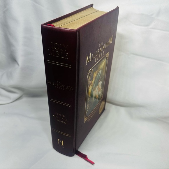 Vintage Millennium Keepsake KJV Bible Y2K New Old Stock Gold Guilded Red Leather - Picture 3 of 8